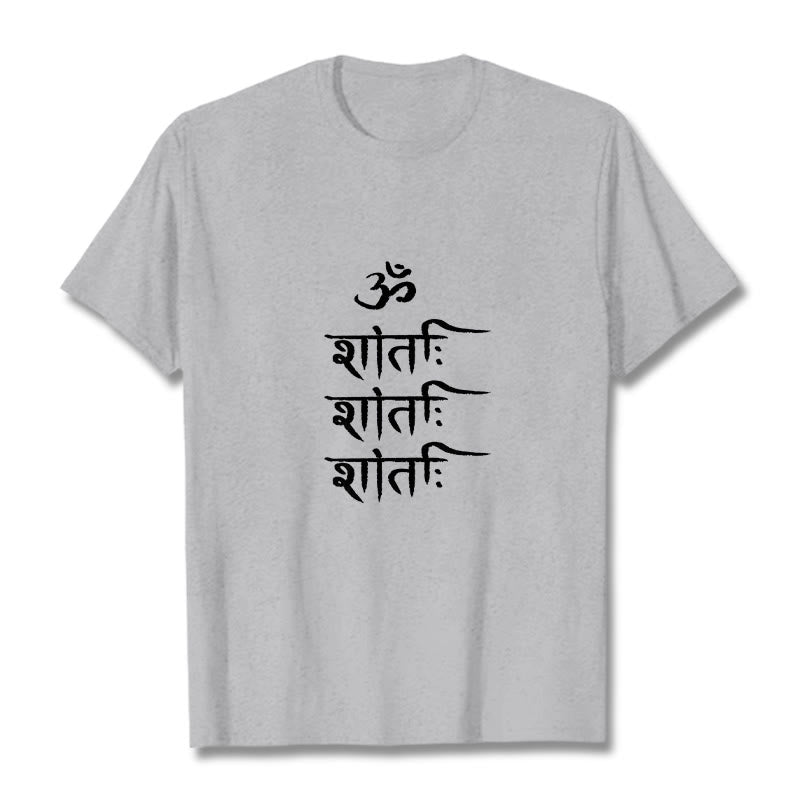 Buddha Stones OM MANTRA Sanskrit Pattern Tee T-shirt
