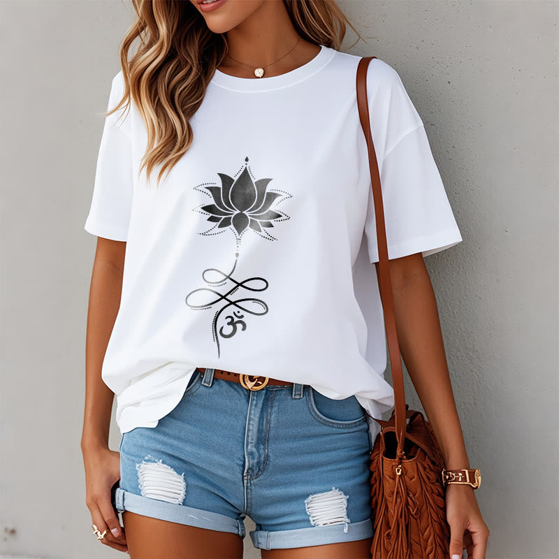 Buddha Stones Lotus OM Sanskrit Tee T-shirt - image 8