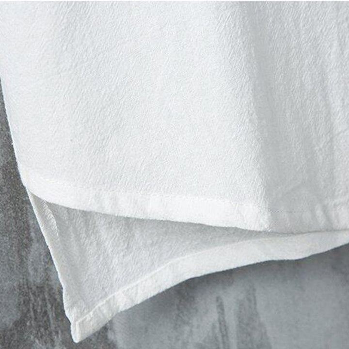 Buddha Stones Daily Casual Plain Chinese Frog-Button Men's Short Sleeve Cotton Linen Shirt - image 4