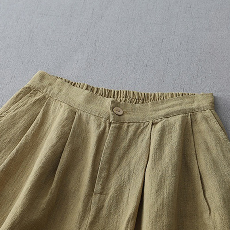 Buddha Stones Casual Plain Loose 7-8 Length Women's Polyester Wide Leg Pants With Pockets - image 13