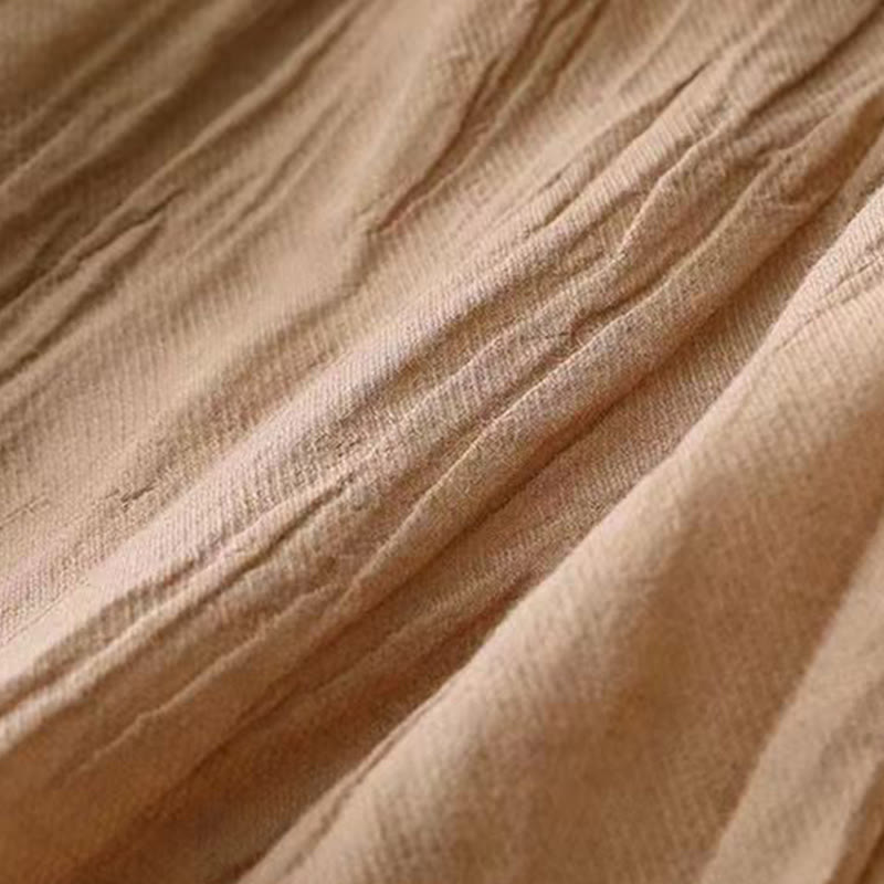Buddha Stones Casual Plain Handmade Drawstring Waist Midi Dress Sleeveless Dress With Pockets - image 7