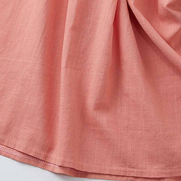 Buddha Stones Summer Casual Stitching Color Lace-up Design V-Neck Short Sleeve Midi Dress - image 7