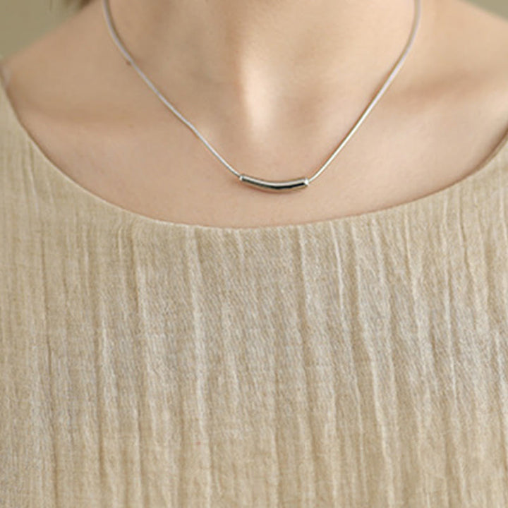 Buddha Stones Summer Casual Plain Design Crew Neck Short Sleeve Cotton Linen Blended Double Layer Midi Dress - image 7