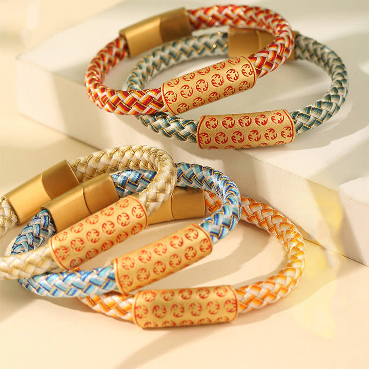 Buddha Stones Tibetan Hot Wheels Various Colors Rope Diamond Knot Luck Buckle Bracelet