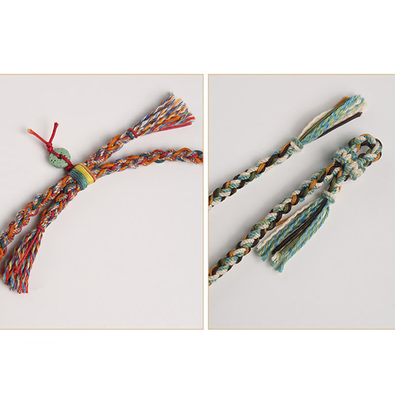 Buddha Stones Dragon Boat Festival Colorful Rope Lava Rock Fu Character Rice Dumplings Luck Braided Bracelet