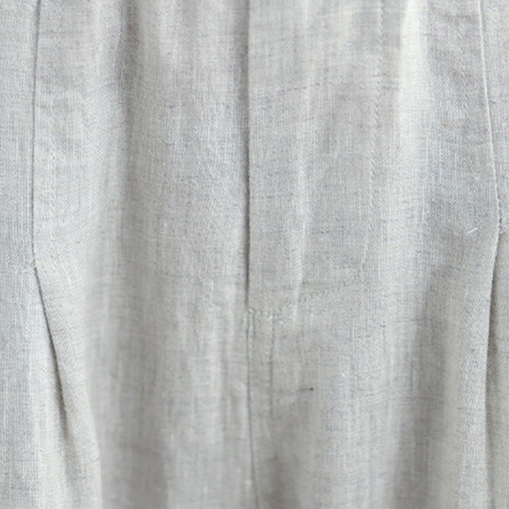 Buddha Stones Casual Summer Solid Color High Waist Women's Cotton Linen Harem Pants With Pockets