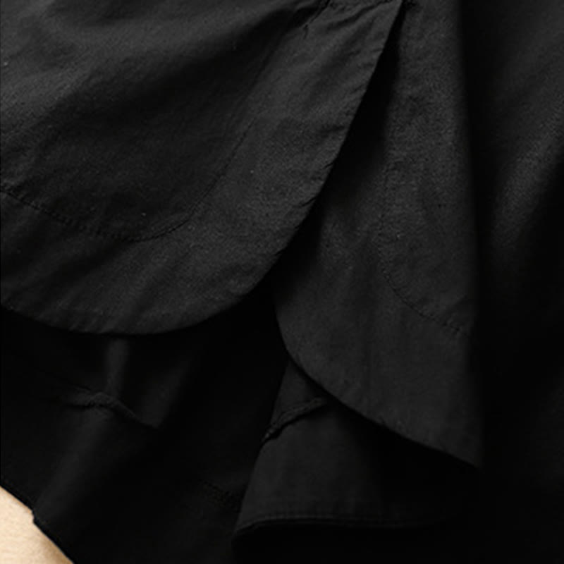 Buddha Stones Summer Plain Crew Neck Simple Short Sleeve Design Midi Dress With Pockets - image 13