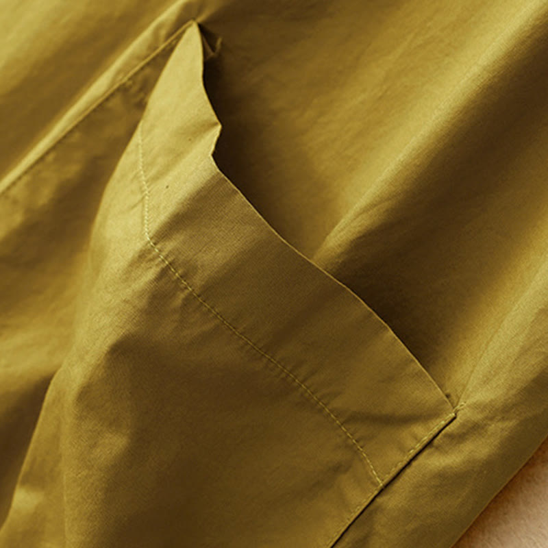 Buddha Stones Summer Plain Crew Neck Simple Short Sleeve Design Midi Dress With Pockets - image 20