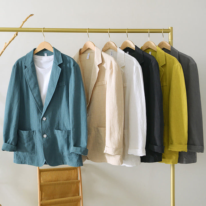 Buddha Stones Long Sleeve Button Placket Design Men's Cotton Linen Jacket Shirt With Pockets - image 31