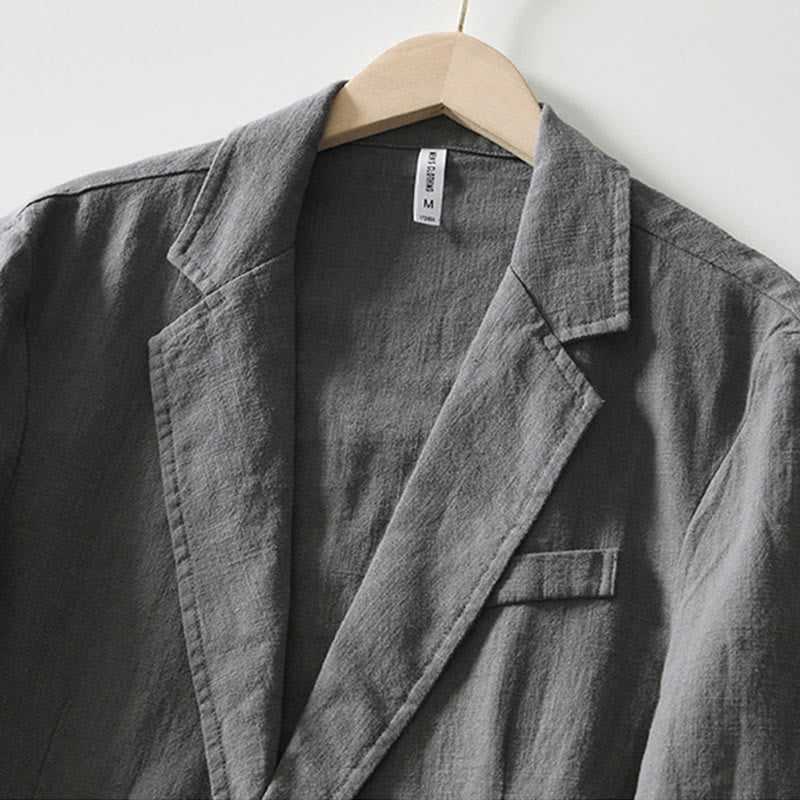 Buddha Stones Long Sleeve Button Placket Design Men's Cotton Linen Jacket Shirt With Pockets - image 28