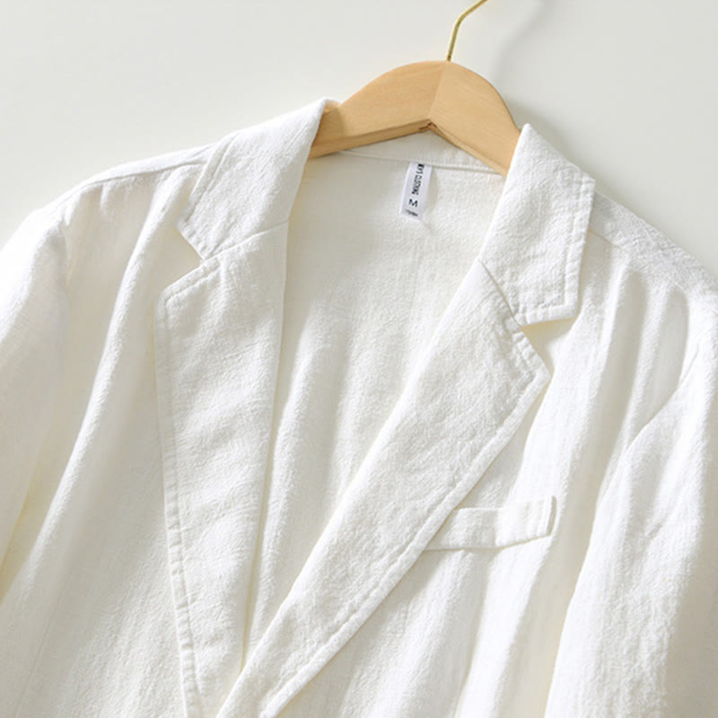 Buddha Stones Long Sleeve Button Placket Design Men's Cotton Linen Jacket Shirt With Pockets - image 6