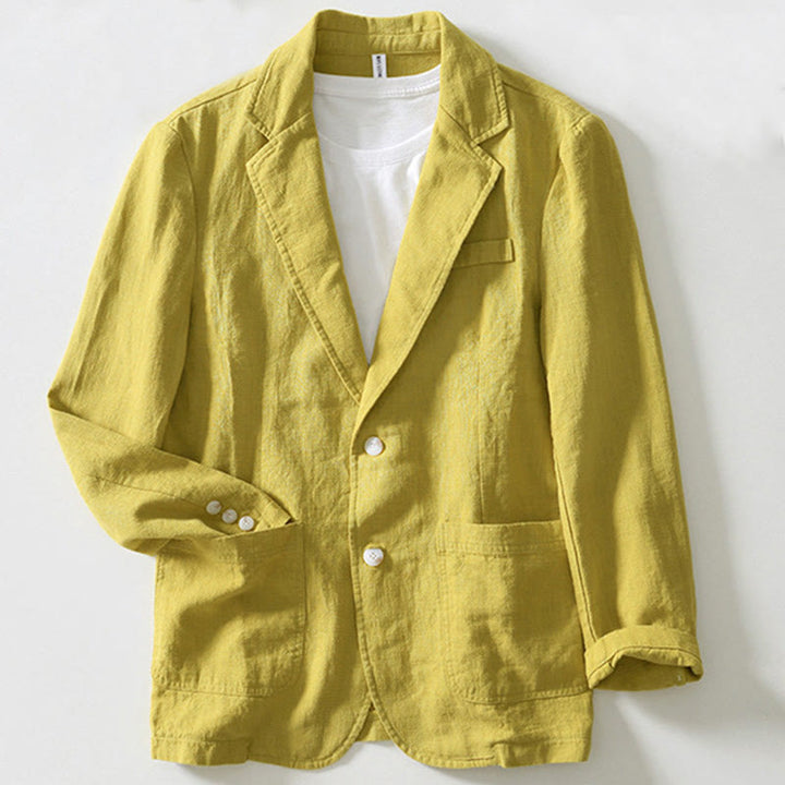 Buddha Stones Long Sleeve Button Placket Design Men's Cotton Linen Jacket Shirt With Pockets - image 22