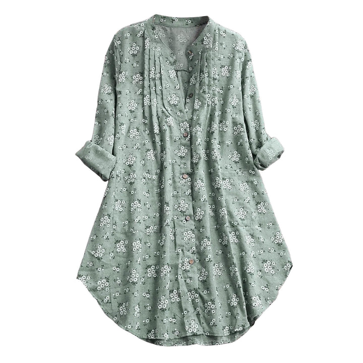Buddha Stones Florals Buttons Long Sleeve Women's Shirt - image 2