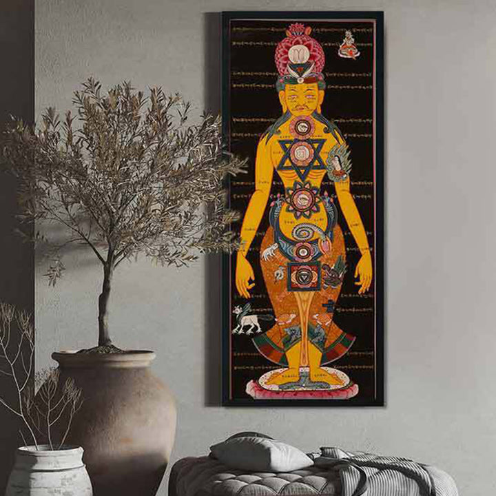Buddha Stones Tibetan Thangka Painting Healing Handmade Decoration(Random Style)