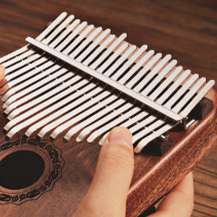 Buddha Stones 21 Keys Kalimba Thumb Piano Yellow Sandalwood Portable Finger Piano