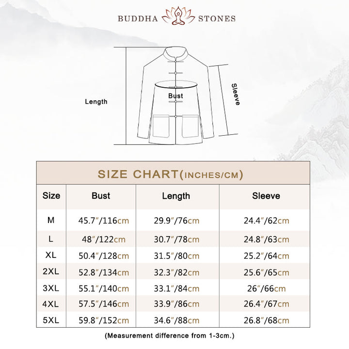 Buddha Stones Frog-Button Chinese Tang Suit Cotton Linen Men Shirt With Pockets - image 2