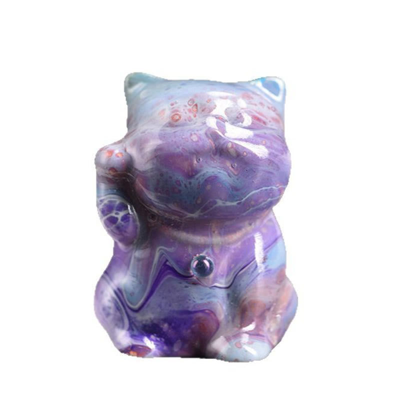 Buddha Stones Cute Mini Cat Rosewood Lacquer Craft Warmth Decoration Random Color(Blind Box) - image 11