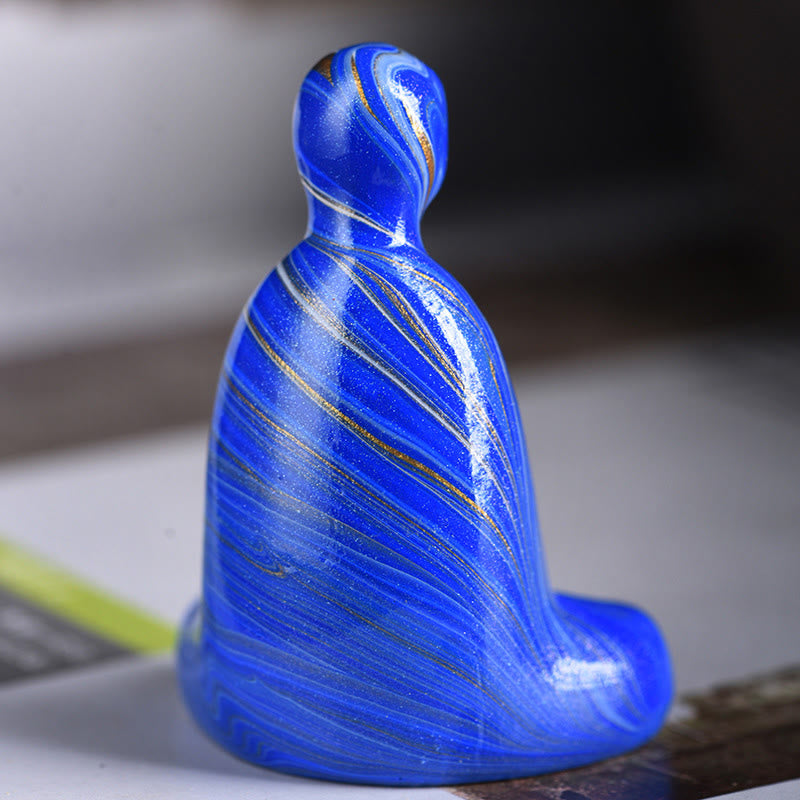 Buddha Stones Mini Formless Buddha Ebony Wood Lacquer Craft Peace Incense Stick Holder Decoration - image 12