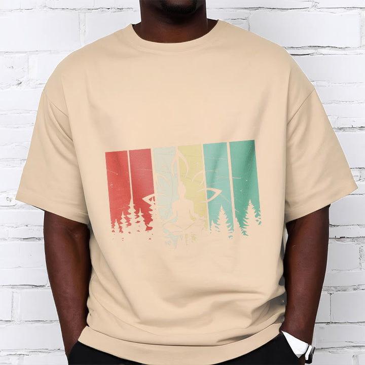 Buddha Stones Buddha Statue Meditating In Lotus Position Shadow Pattern Cotton Tee T-shirt - image 10