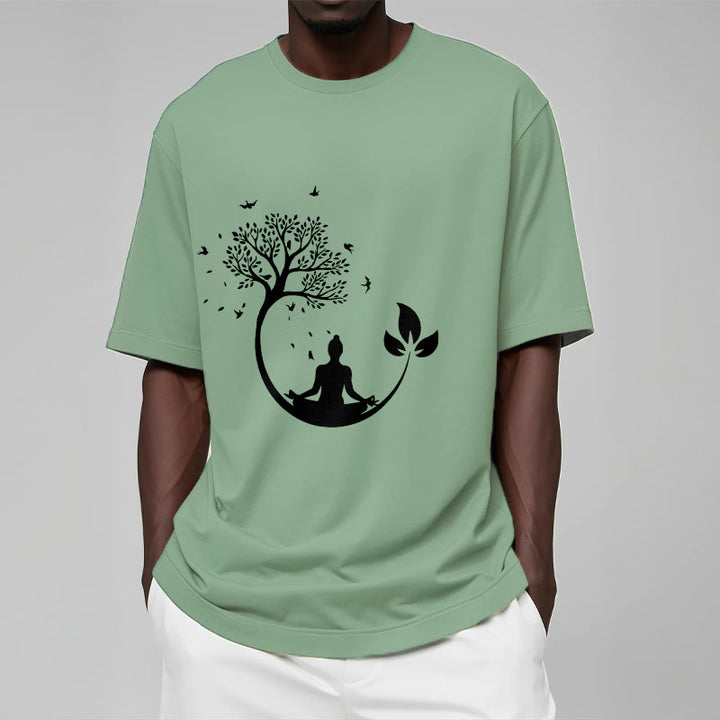 Buddha Stones Buddha Meditating In A Tree Pattern Cotton Tee T-shirt - image 16