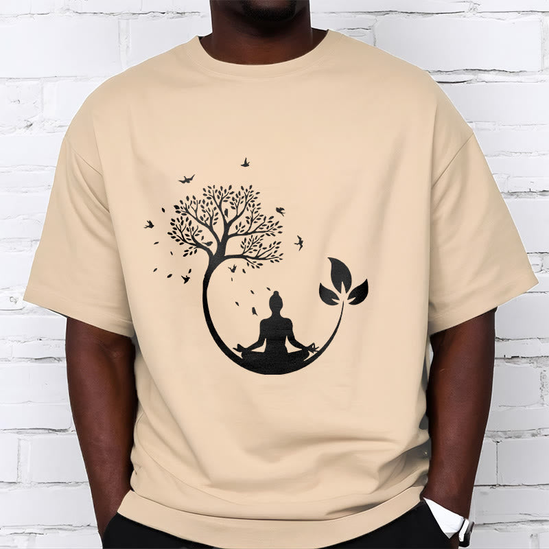 Buddha Stones Buddha Meditating In A Tree Pattern Cotton Tee T-shirt - image 10