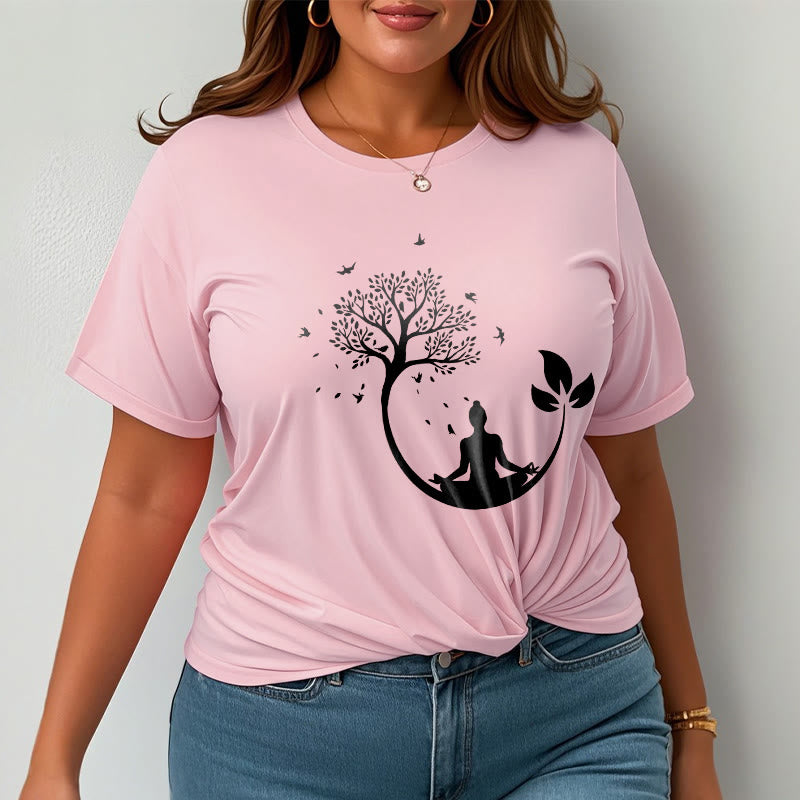 Buddha Stones Buddha Meditating In A Tree Pattern Cotton Tee T-shirt - image 14