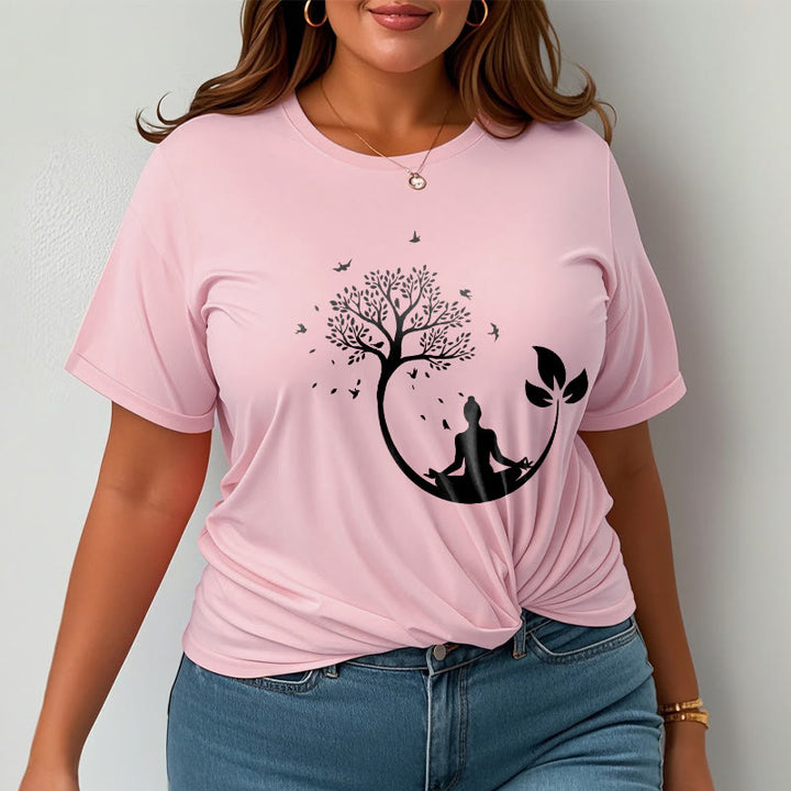 Buddha Stones Buddha Meditating In A Tree Pattern Cotton Tee T-shirt - image 14