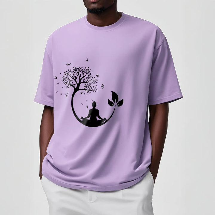 Buddha Stones Buddha Meditating In A Tree Pattern Cotton Tee T-shirt - image 18