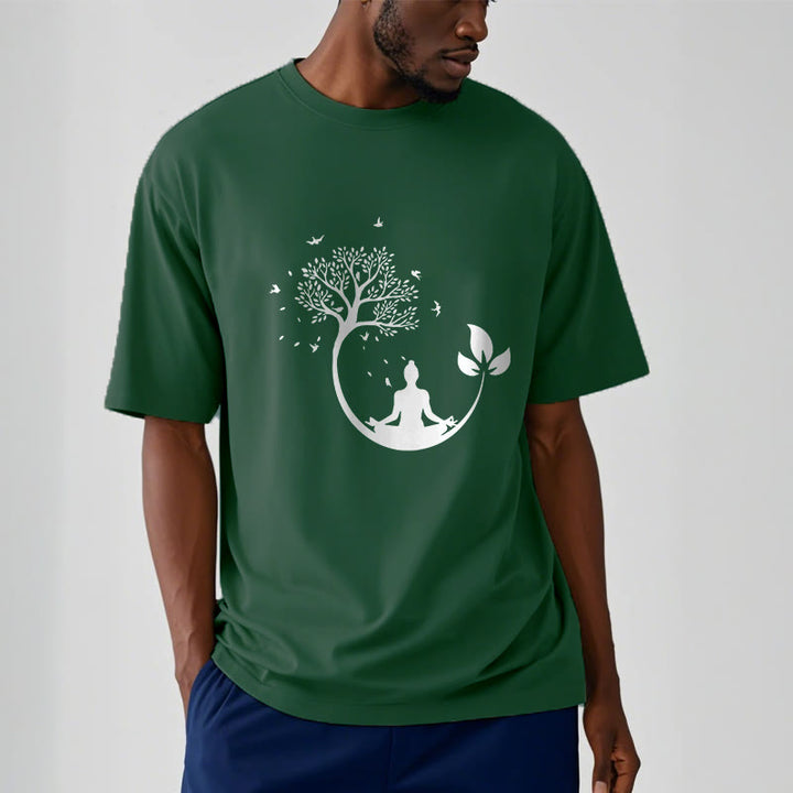 Buddha Stones Buddha Meditating In A Tree Pattern Cotton Tee T-shirt - image 12
