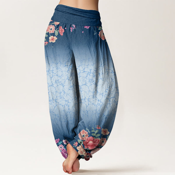 Buddha Stones Casual Floral Leafy Branch Flowing Vines Pattern Women's Elastic Waist Harem Pants - image 10