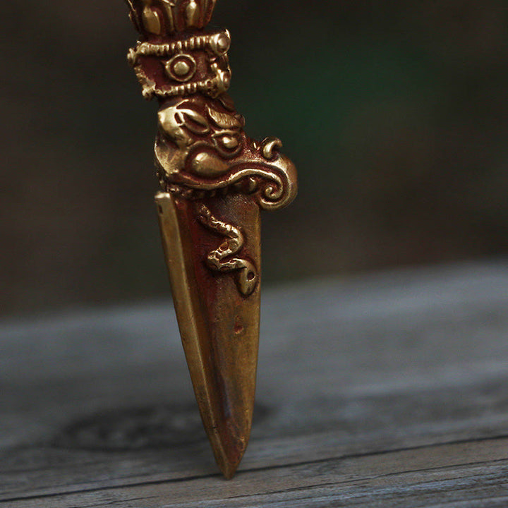 Buddha Stones Handmade Small Nepal Vajra Dorje Strength Copper Metal Decoration - image 9