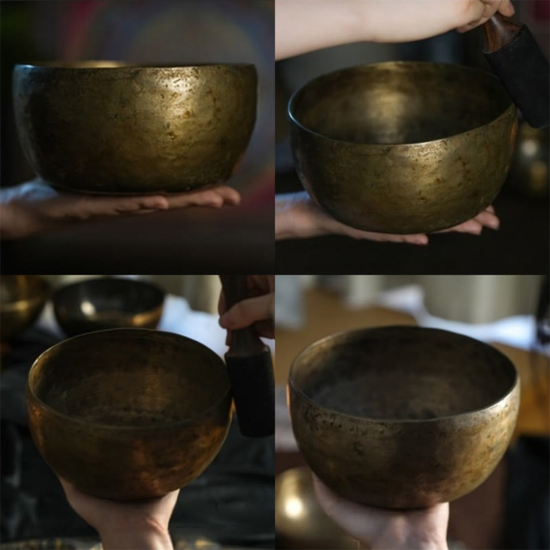 Buddha Stones Handmade Nepal Singing Bowl Simple Pattern for Healing and Meditation Sound Bowl Set - image 14