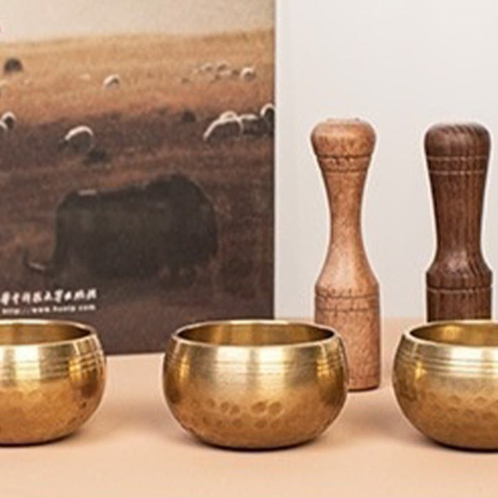 Buddha Stones Handmade Mini Small Singing Bowl for Healing and Meditation Sound Bowl Set 1.57*0.98 IN - image 12