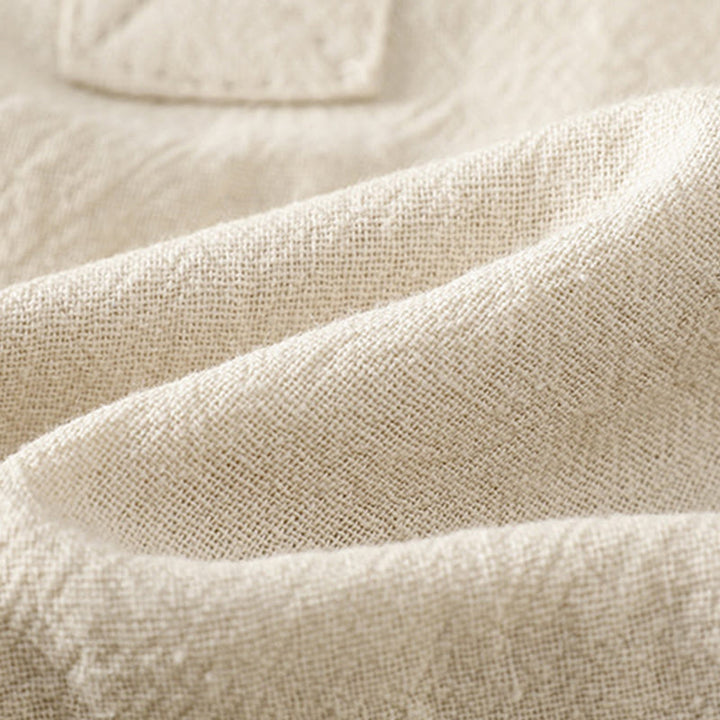 Buddha Stones Summer Casual Pure Color Half Button Simple Design Women's Cotton Linen Half Sleeve Shirt With Pocket - image 4