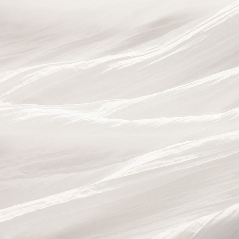 Buddha Stones Summer Casual Plain Embroidery Double Layer Short Sleeve Cotton Linen Midi Dress - image 27