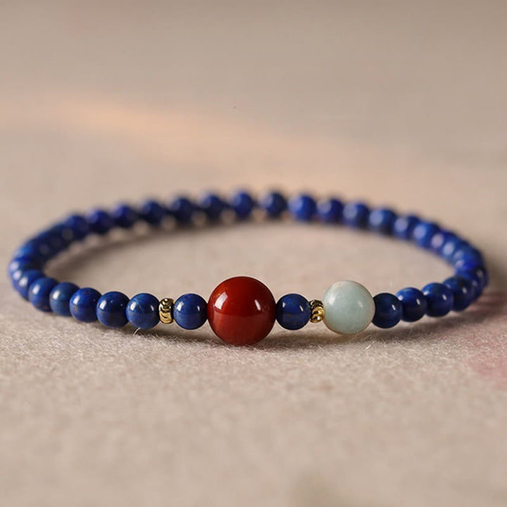 Buddha Stones Small Lazurite Lapis Lazuli Agate Ultra-thin Beads Positive Bracelet - image 0