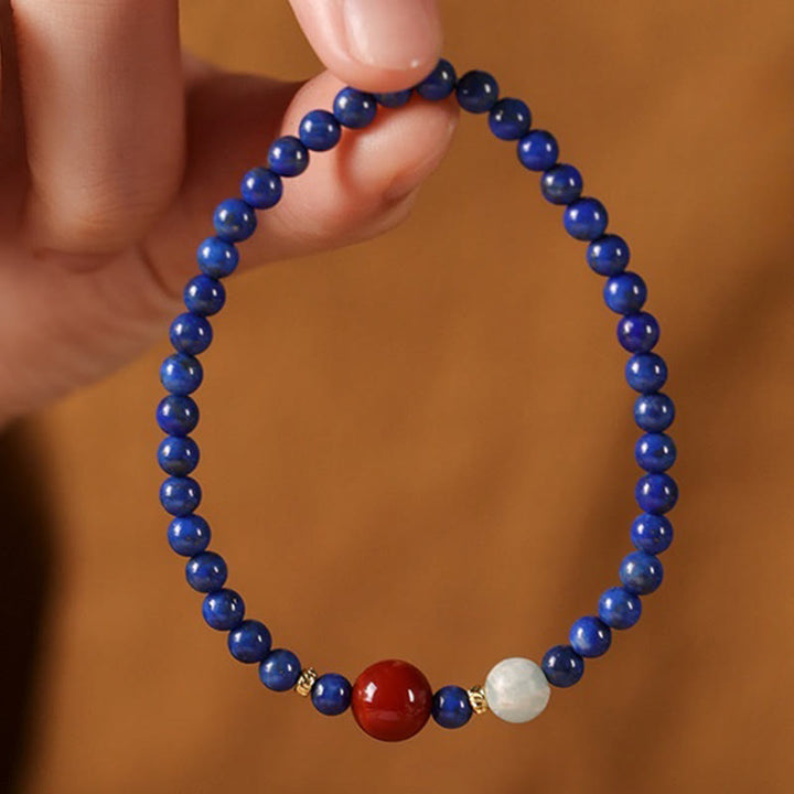 Buddha Stones Small Lazurite Agate Ultra-thin Beads Positive Bracelet