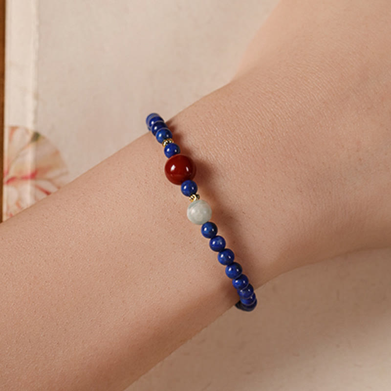 Buddha Stones Small Lazurite Agate Ultra-thin Beads Positive Bracelet