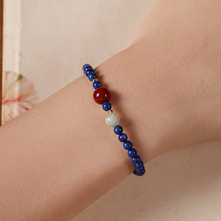 Buddha Stones Small Lazurite Agate Ultra-thin Beads Positive Bracelet