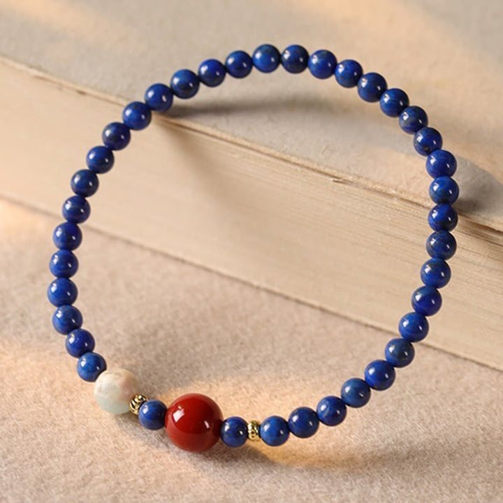Buddha Stones Small Lazurite Lapis Lazuli Agate Ultra-thin Beads Positive Bracelet - image 7