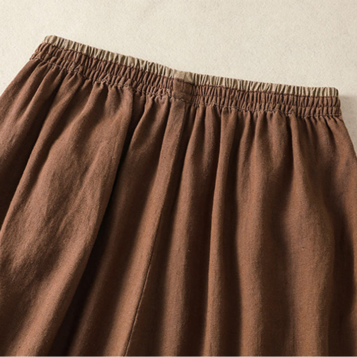 Buddha Stones Casual Embroidery Women's Cotton Linen 7-8 Length Harem Pants With Pockets - image 25