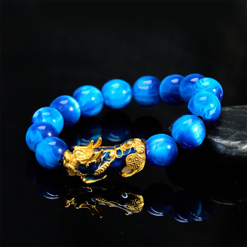 Buddha Stones Colorful Sea Willow Color Change PiXiu Positive Healing Bracelet