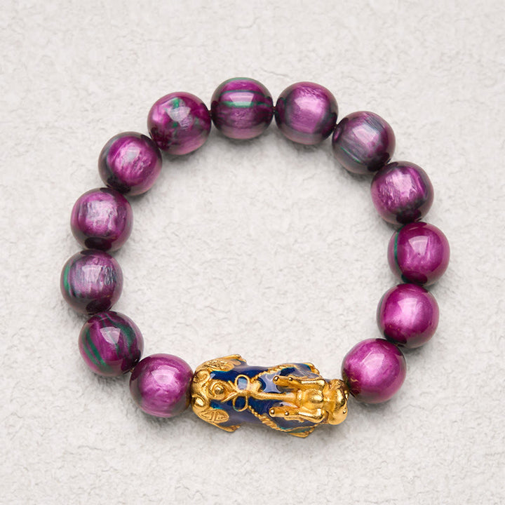 Buddha Stones Colorful Sea Willow Color Change PiXiu Positive Healing Bracelet