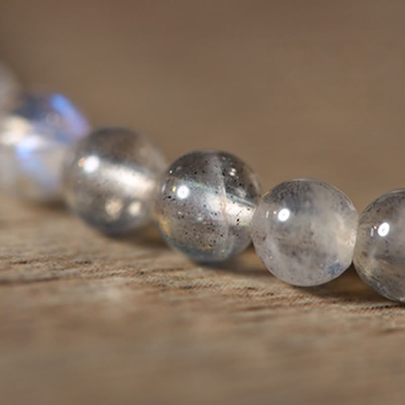 Buddha Stones Ultra-Thin Moonstone Koi Fish Healing Bracelet