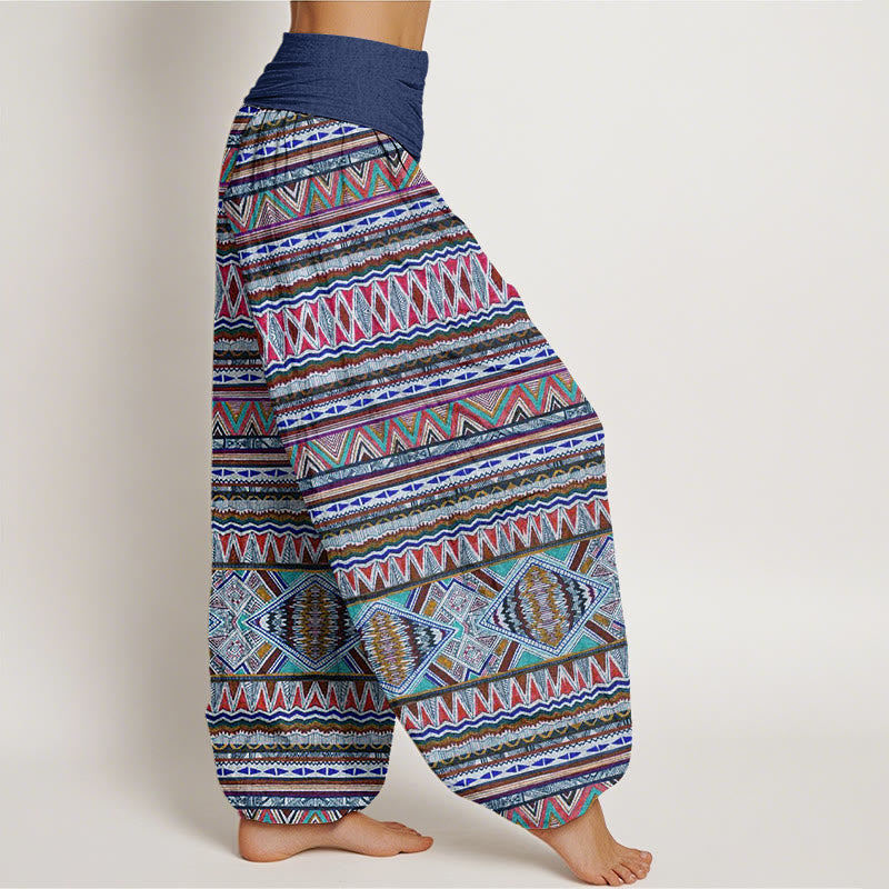 Buddha Stones Casual Tribal Style Geometric Pattern Women's Elastic Waist Harem Pants - image 9