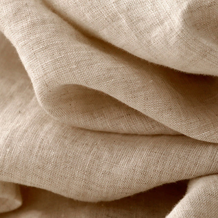 Buddha Stones Casual Artistic Solid Color Simple Design High Waist Short Sleeve Cotton Linen Midi Dress With Pockets - image 6