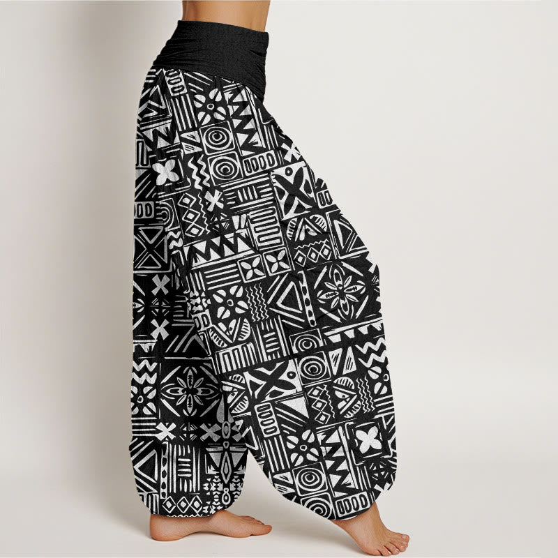 Buddha Stones Casual Tribal-inspired Geometric Pattern Women's Elastic Waist Harem Pants - image 6