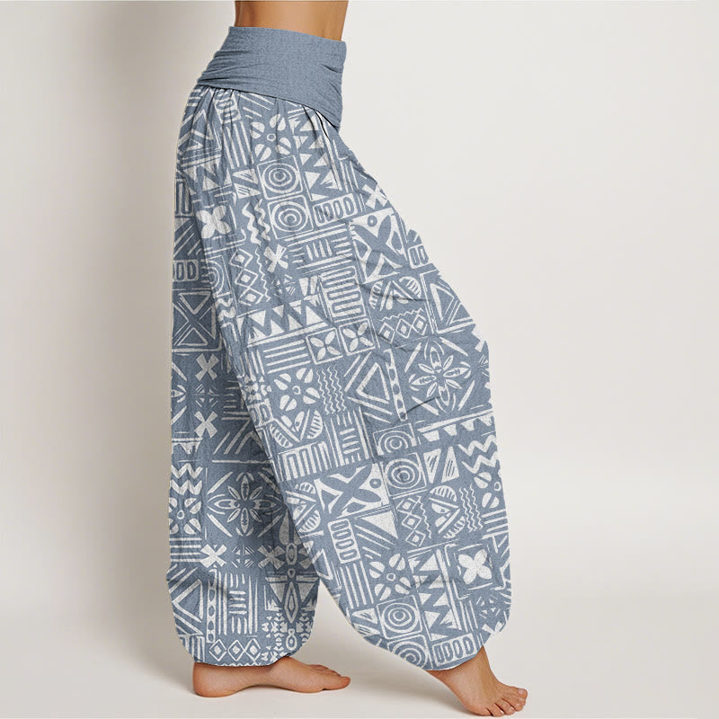 Buddha Stones Casual Tribal-inspired Geometric Pattern Women's Elastic Waist Harem Pants - image 9