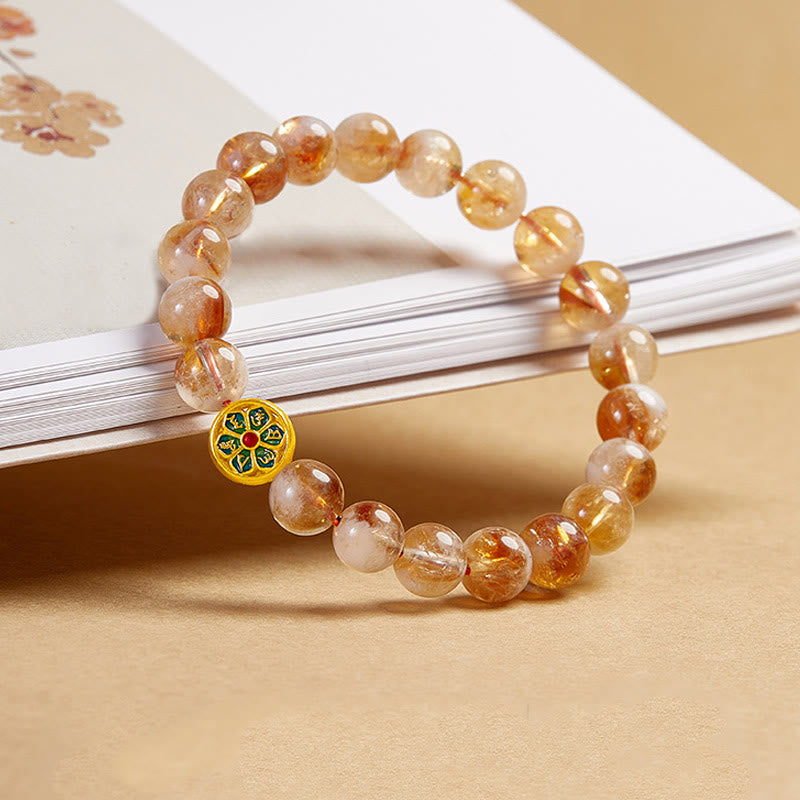 Buddha Stones 999 Sterling Silver Om Mani Padme Hum Citrine Protection Bracelet