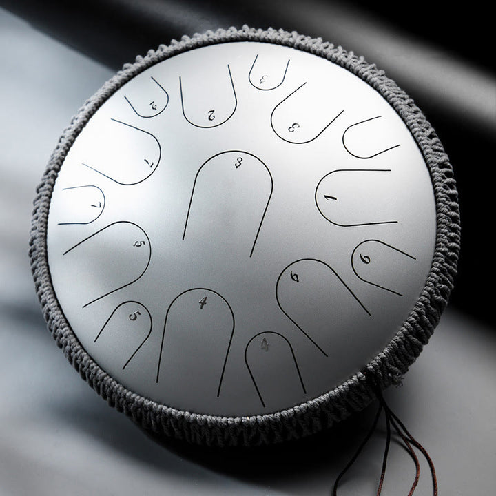 Buddha Stones Steel Tongue Drum Sound Healing Mindfulness Meditation Drum Kit 15 Note 14 Inch Percussion Instrument